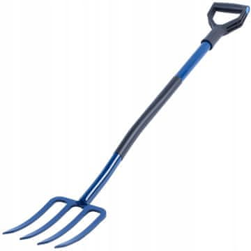KADAX Vile za kopanje zemlje in komposta, 4-zobe, trdne, kovinske, dolžina 130 cm