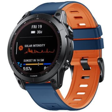 Infostyle ANBEST pašček 26 mm za Garmin Fenix 7X / 6X Pro / 5X / Enduro | modra-oranžna