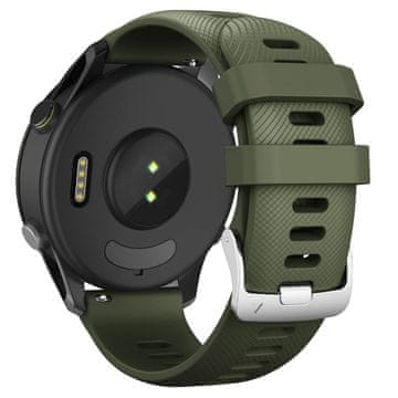 Infostyle 22 mm modni silikonski pašček za pametne ure – Garmin, Samsung Galaxy Watch, Gear S3 – vojaško zelena