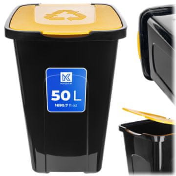 KADAX Koš za ločevanje odpadkov 50 L rumene plastike
