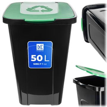 KADAX Koš za ločevanje odpadkov 50L, zeleno steklo