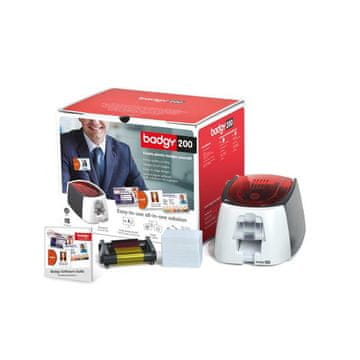 Badgy 200 printer za plastične kartice – ID card printer – komplet (100 kartic + trak + software)