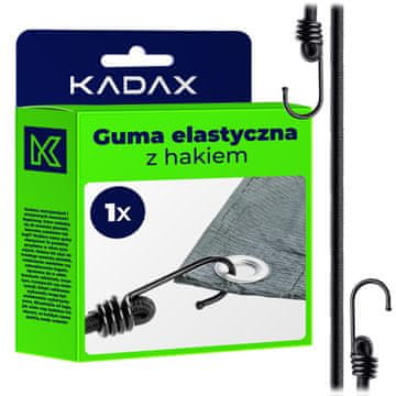 KADAX Elastična gumijasta vrv s kovinskim kavljem, dolžina 109 cm, za pritrditev ponjav in prtljage