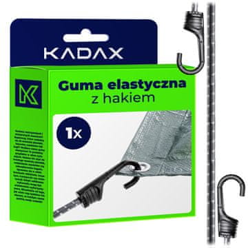 KADAX Elastična gumijasta vrv s kavljem, dolžina 28 cm, za pritrditev ponjav in prtljaže