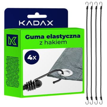 KADAX Elastična gumijasta vrv s kovinskim kavljem, 109 cm, za pritrditev ponjav, 4 kosi