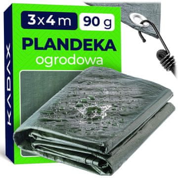 KADAX Debela vodoodporna ponjava, odporna proti zmrzali, ojačana, 4x3 m, 90 g
