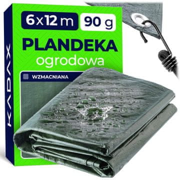 KADAX Debela ponjava 12x6 m, ojačana, vodoodporna, odporna na zmrzal, moč 90 g/m²