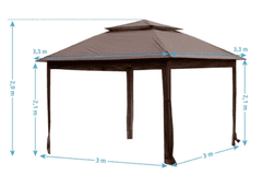 Mountfield Vrtni Paviljon Vista Rjavi 3×3 m