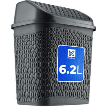 KADAX Nagibni koš za odpadke v kopalnici, 6,2 l, majhen, siv