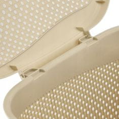 KADAX Košara za perilo s pokrovom, plastična, 55 l, bež
