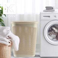 KADAX Košara za perilo s pokrovom, plastična, 55 l, bež