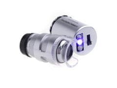 Verkgroup Mini žepni LED UV zlatarski mikroskop 60x