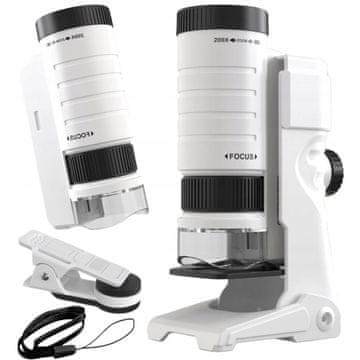 Verkgroup Namizni LED UV mikroskop 60-200x za mobilne telefone