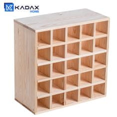 KADAX Leseno vinsko stojalo za 25 steklenic, 52 cm, praktična polica za dnevno sobo