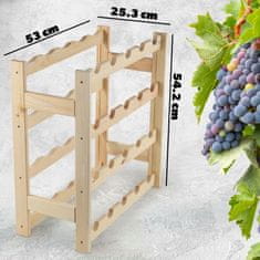 KADAX Leseno stojalo za vino, kapaciteta 20 steklenic, eleganten dizajn