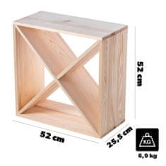 KADAX Leseno vinsko stojalo za 24 steklenic, 52 cm