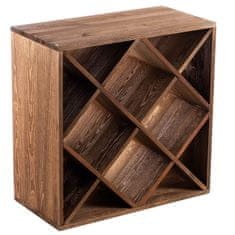 KADAX Leseno vinsko stojalo za 24 steklenic, polica za dnevno sobo, dimenzije 52 x 25,5 x 52 cm