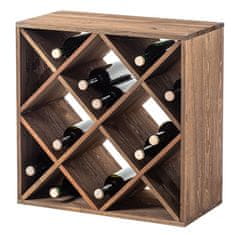 KADAX Leseno vinsko stojalo za 24 steklenic, polica za dnevno sobo, dimenzije 52 x 25,5 x 52 cm