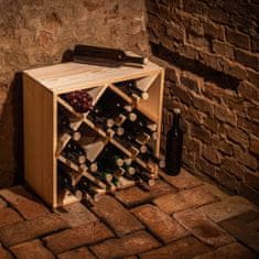 KADAX Leseno vinsko stojalo za 24 steklenic, višina 52 cm, omarica za alkohol