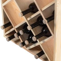 KADAX Leseno vinsko stojalo za 24 steklenic, višina 52 cm, omarica za alkohol