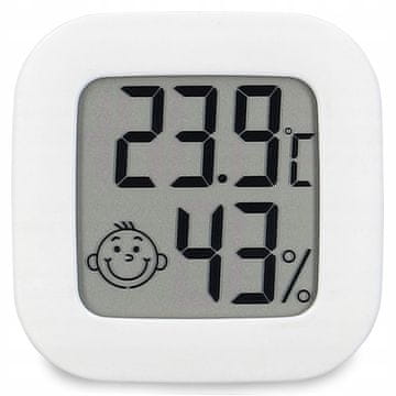 Verkgroup Digitalni LCD termometer vremenska postaja higrometer bela