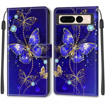 Infostyle Preklopna torbica "Metulj" za Google Pixel 7 Pro – modra
