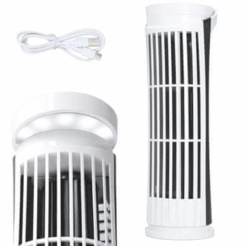 Verkgroup Stolpni namizni ventilator USB 26cm LED svetilka