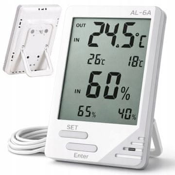 Verkgroup Digitalna vremenska postaja LCD termometer higrometer 9cm zunanji senzor