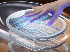 Verkgroup Aku. zložljiv električni lopar uničevalec insektov LED UV USB 50cm bel