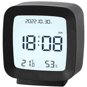 Verkgroup LCD budilka s prikazom temperature datuma vlage črna