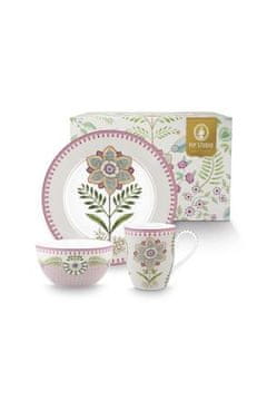 Pip Studio Zajtrkovalni set Lily and Lotus 3 kosi lila