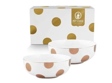 Pip Studio Komplet skled Dot Delight bela/zlata 15 cm 2 kosa