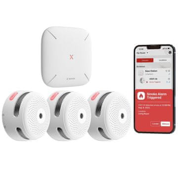 X-Sense FS31 Multipack detektor dima ZASXS00108WEU, bel 3 detektorji + hub