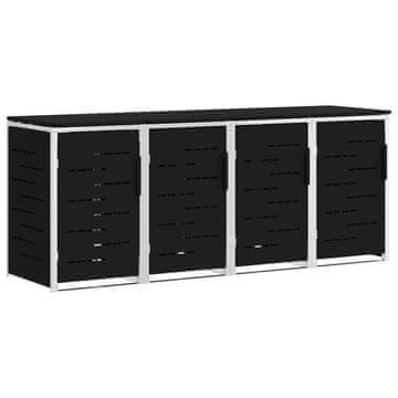 Vidaxl Shranjevanje koša za odpadke Črna 276 x 77,5 x 112,5 cm