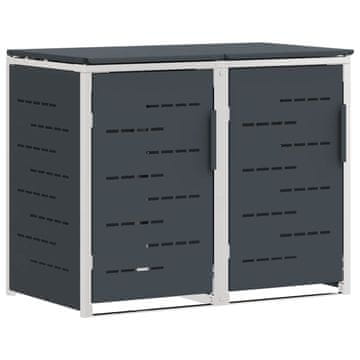 Vidaxl Shranjevanje koša za odpadke Antracit 138 x 77,5 x 112,5 cm