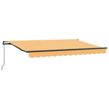 Vidaxl Vlečna tenda Peščena 400 × 300 cm Poliester in aluminij