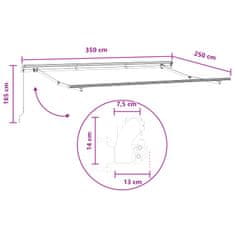Vidaxl Vlečna tenda 2 kos Svetlo siva in bela. 3,5 x 2,5 m