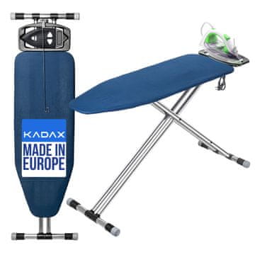 KADAX Zložljiva likalna deska 120x42 cm z držalom in električno vtičnico