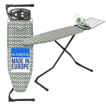 KADAX Likalna deska 120 x 42 cm s držalom za likalnik in zložljivo polico