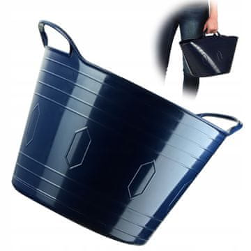 KADAX Fleksibilna plastična skleda za perilo, 15 l, temno modra