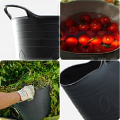 KADAX Okrogla plastična skleda za perilo, 15 l, temno pepelnata