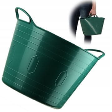 KADAX Fleksibilna plastična skleda za perilo, 15 l, zelena