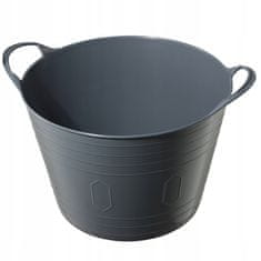 KADAX Okrogla plastična skleda za perilo, 15 l, temno pepelnata