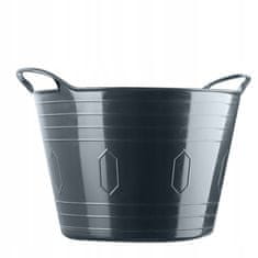 KADAX Okrogla plastična skleda za perilo, 15 l, temno pepelnata
