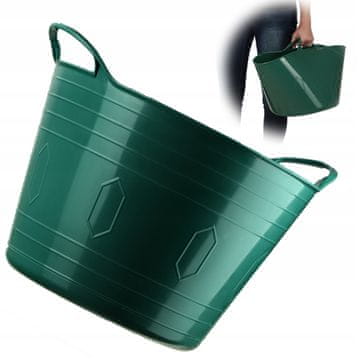 KADAX Fleksibilna plastična skleda za perilo, 26 l, zelena
