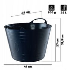 KADAX Okrogla plastična skleda za perilo, 26 l, temno modra