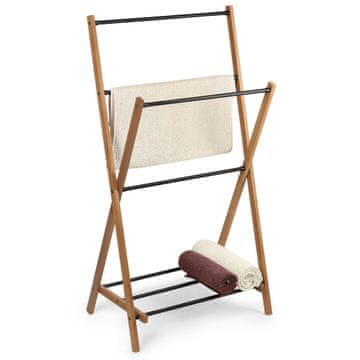 KADAX Kopalniško stojalo za brisače, črno, loft stil, jeklo, leseno