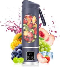 HOME & MARKER® Prenosni blender za smoothie 450 ml, 8 rezil, USB polnjenje 1300 mAh, 3 hitrosti, brezžični mini mešalnik | BLENDGO