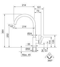 Franke set EOX 261 + Maris J-spout krom