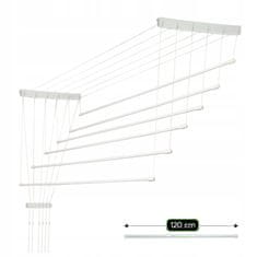KADAX Stropni sušilni stroj za perilo s 6 palicami, 120 cm, primeren za kopalnico in balkon